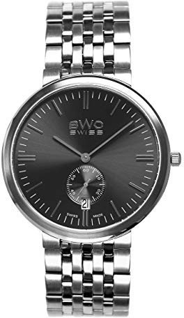 BWC Swiss Herren Uhr Analog Quarz mit Edelstahl Armband 200105018