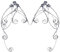 Elf Ear Cuffs, Ohrclips, handgefertigt, Elven Cuff Wrap Ohrringe für Frauen – Pearl Wing Quaste Filigree – Fantasy Fairy Halloween Kostüm, Cosplay, Hochzeit., Silber, Legierung.