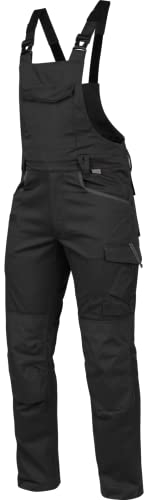WÜRTH MODYF Arbeitslatzhose Stretch X - professionelle Arbeitshose für Herren - Latzhose mit Reißverschluss - in der Größe 56 in Schwarz