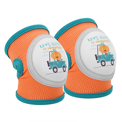 Baby Knieschützer zum Krabbeln Unisex Baby Krabbeln Anti-Rutsch Kleinkind Knieschoner Elastisches Atmungsaktives Krabbel Cartoon Knieschoner Baby Junge Knie Ellenbogen Protektor Schutz (Löwe)