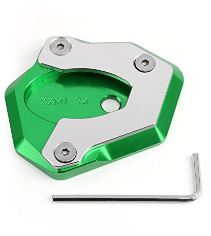 Bruce & Shark Motorrad Kickstand Seitenständer Fußpolster Passend für Kawasaki Z650 Z900 2017-2018 Grün