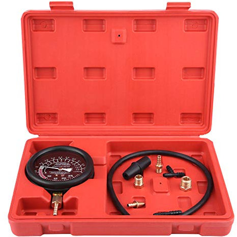 pompa vuoto per condizionatori pompa vuoto per condizionatori Tester della pressione del vuoto, tester della pressione del vuoto con custodia di stoccaggio Pompa del carburante per vuoto del motore d