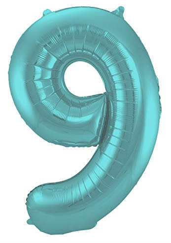 Folat 65969 - Folienballon Zahl 9 - Mint Grün Pastel ca. 86 cm