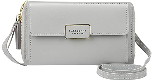 Yixuan Pochette Telephone Portable Sac Portefeuille Femme Bandouliere Petit Sac Bandouliere avec Porte Cartes et Fermeture Eclair Portefeuille Femme en Cuir PU avec Réglables Bandoulière