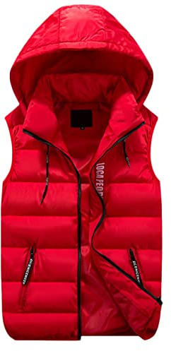 GIBZ Homme Veste sans Manches Doudoune, rouge, XL