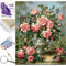 Artnapi Malen nach Zahlen Erwachsene mit Rahmen | DIY Handgemalt | Blumen - Blumenstrauß aus Rosen | Kit für Anfänger und Erwachsene | Set inklusive Acrylfarben & Pinsel | 40x50cm Leinwand
