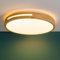 Lightbox LED Wand- & Deckenlampe mit 3-Stufen-Dimmer & hellbraunem Holz Rahmen vom Kautschukbaum & warmweißer Lichtfarbe (3000 K) | Ø 39 cm | 24 W | 2100 lm | aus/Kunststoff/Metall/Holz