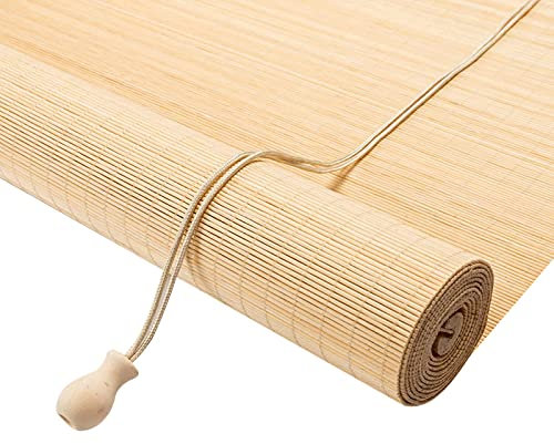 Bambus-Rollo, zum Aufrollen, Sonnenschutz, für Schlafzimmer, Wohnzimmer, Privatsphäre, leicht zu ziehen