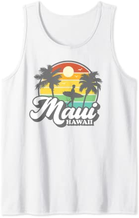 Maui Hawaii Hawaii Strand Surfen Retro 70er 80er Jahre Vintage Tank Top