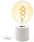 SSC-LUXon NAMBI Tischleuchte Retro weiß inkl. Filament E27 LED Glühbirne warmweiß - Design Nachttischleuchte mit Kabelschalter