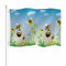 Yekiua Bienenflagge, 91x152 cm, für den Außenbereich, niedliche Bienen, zum Sammeln von Honigblüten, Wiese, Gänseblümchen, Sonnenblume, Sommer, Frühling, lebendige Farben mit Messingösen, bunt