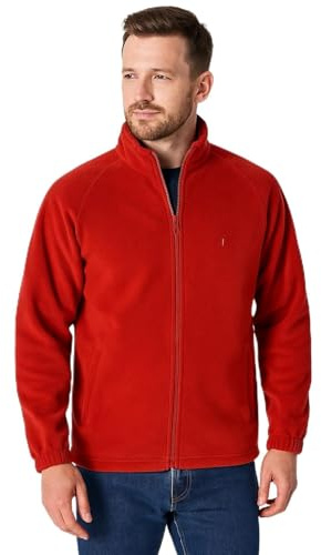 Step Ahead Premium Full Zip Polar Fleece Jacket – High Visibility Casual Workwear, Lightweight & Warm, Durable Safety Work Jacket for Men & Women (Red, 4XL)