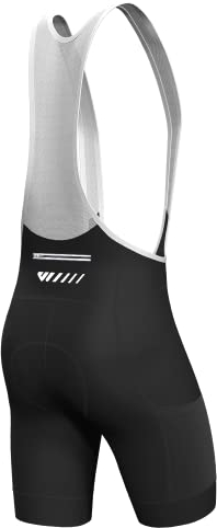 Lo.gas Herren Radfahren Bib Shorts, Gel Gepolstert Mit Taschen, Atmungsaktiv Quick-Dry für Männer, Schwarz, L