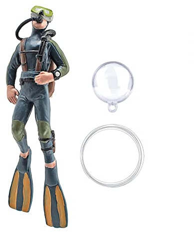 MiOYOOW Aquarium Taucher Dekorationsset,Handgefertigtes Schwimmfähiges Taucher Aquarium Zubehör Umweltfreundlich Schwimmende Aquarium Dekoration aus PVC für Aquarium