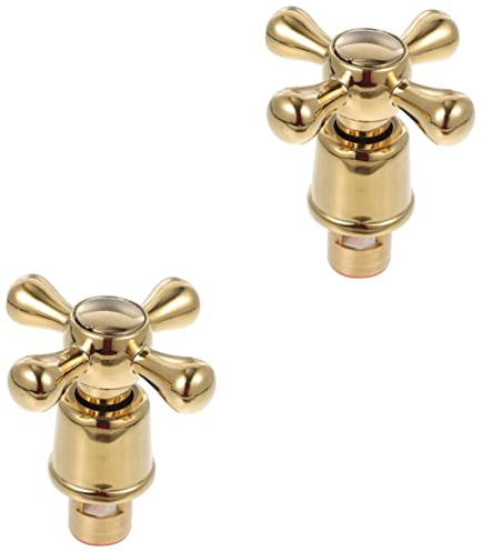 KONTONTY 2 Pz Manopola Del Rubinetto Testa Del Rubinetto Del Rubinetto Maniglia Del Rubinetto a Braccio Trasversale Rubinetto Rubinetto Rubinetto a Croce La Croce Ottone