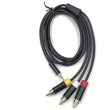 YANHAO [Video game parts] 5Pcs 1.8m 6FT RCA 480i Audio Video Optical Cable Digital AV Cord Adapter For Microsoft For Xbox 360 E Console Video Game [Replace]