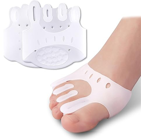 Overlapping Toes Straightener, 1 Pair Soft Breathable Hallux Valgus Corrector Gel Toe Spacer Cushion Bunion Pad, Gel Toe Separators Orthopedic Bunion Corrector Socks for Women Men Foot Pain Relief
