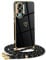 Mkej Coque pour Honor 90 Lite avec Cordon de Collier, Motif Coeur d'amour TPU Housse, Collier RéglableTéléphone Portable Lanyard Case Or Noir