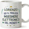 Mugffins Tazza Personalizzata in ceramica per INGEGNERE ELETTRONICO uomo 11 oz / 350 ml - In italiano - Migliore del Mondo - Idea regalo per compleanno, anniversario, natale, laurea