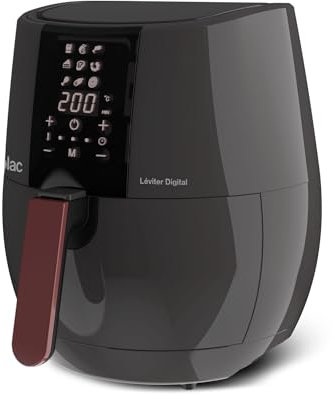 Solac Léviter Friteuse sans huile numérique 3,5 l 1 500 W 9 menus Air Fryer à air Anti-adhésive Passe au lave-vaisselle Panneau de commande tactile multifonction Programmable Minuterie 800 g pomme de