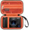 Elonbo Carrying Case for Sony ZV-1 / ZV-1F / ZV-1 II Digital Camera, 4K Video Streaming Camera Hard Travel Storage Cover Bag Organizer Holder,Mesh Pocket fits Battery Charger Memory Card.Black+Orange