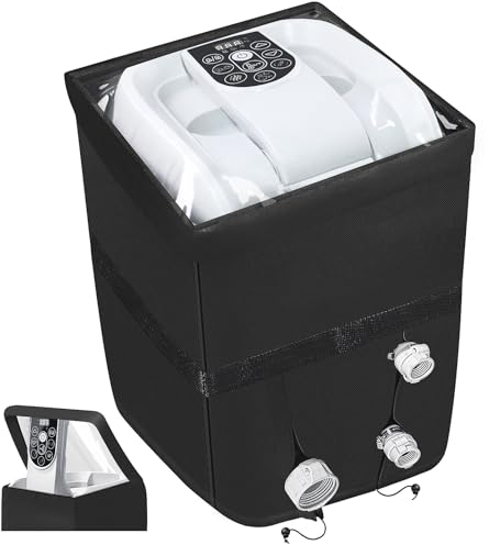 TOHONFOO Whirlpool-Heizungspumpenabdeckung, robuste, aufblasbare Whirlpool-Pumpenabdeckung mit Reißverschlussöffnung und transparentem PVC-Fenster oben für mehrere Whirlpool-Spa-Heizungspumpen auf dem