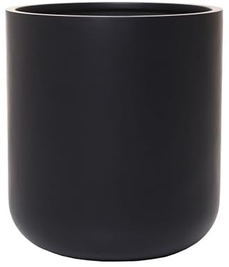 VIVANNO Blumentopf Pflanztopf Fiberglas Chico Anthrazit (50x45 cm)
