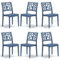 Set 6 sedie in polipropilene TETI, MADE IN ITALY, impilabile, idrorepellente, resistenza raggi UV, design moderno albero della vita per sala da pranzo, cucina, bar, ristoranti, esterno (Petrolio, 6)