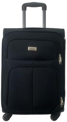 COSHANO Maleta de Tela Trolley Equipaje de Mano Cabina Viaje avión 4 Ruedas 360º Giratorias aceptatada por Todas Las aerolineas (Negro)