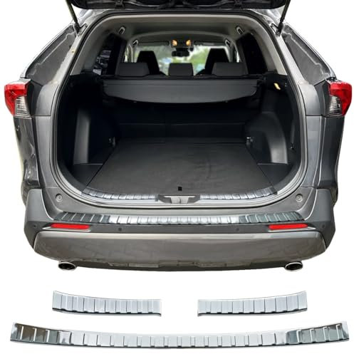RECAMBO Ladekantenschutz Edelstahl Hochglanz poliert, Chrom Look - kompatibel für Toyota Rav4 V - BJ ab 2018 - Styling und Schutz für die Stoßstange