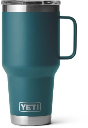 YETI Tasse de voyage Rambler, en acier inoxydable, isolée sous vide avec couvercle Stronghold, bleu sarcelle agave, 30 oz (887 ml)
