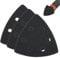3 Pezzi Triangoli Tampone di Ricambio per Levigatrice Delta, 93 x 93 x 93 mm Ricambio Tamponi per Levigatrice, 6 Fori Tampone Ricambio per Levigatrice, per Levigare e Lucidare(Nero)
