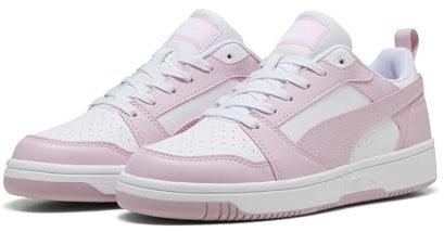 PUMA Mixte Rebound V6 Low Basket, White-Rose Mauve, 43 EU