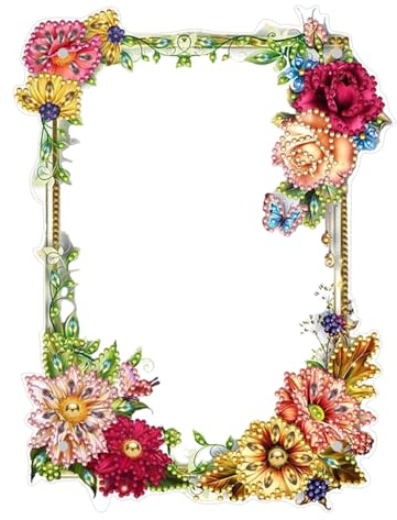 Starnearby DIY Diamond Painting Bilderrahmen, 5D Diamant Painting Blumen Fotorahmen, Diamant Malerei Kunst Set, Ornamente Geschenke für Anfänger Hausgeschenk Deko für Familie