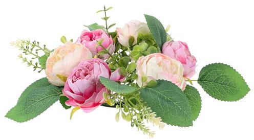 MUSISALY Kerzenringe Für Hochzeit Künstliche Pfingstrosenblüten-kerzenringe Dekoration Für Tisch Und Party
