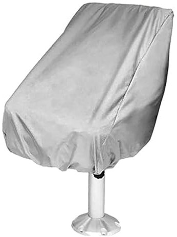 VOBOR Bootssitzbezug, 56x61x64cm Bootsstuhl Abdeckung aus Oxford-Stoff, UV-Schutz, wetterfest wasserdicht, staubdicht,mit verstellbarem Seil,Geeignet für die meisten Bootssitze bis 64 cm,Silber