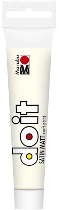 Marabu DO IT Craft Paint, 36 ml blanco, pintura acrílica semibrillante para bricolaje, manualidades y hobbies, pintura al agua, resistente a la intemperie, resistente a la luz, vegana, 12760076070