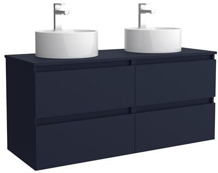 Salgar Mueble de baño Bequia 120cm + Encimera + Lavabo posar | Azul Mate|120x45x56