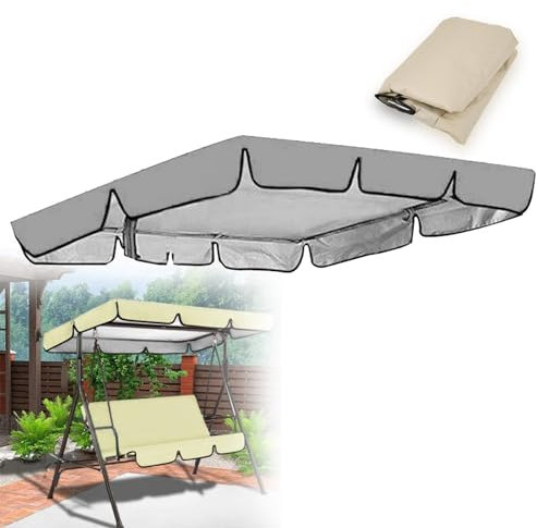 Hollywoodschaukel Dachbezug, Ersatzdach Hollywoodschaukel 164 x 114cm, Dach Hollywoodschaukel 2 sitzer, Wasserdicht Universal Ersatzdach für Gartenschaukel(Grey)