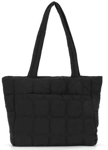 7VSTOHS Puffer Bag für Damen, Damen Tasche mit Reißverschluss Nylon Gepolsterte Gesteppte Tragetasche Tote Bag Große Kapazität Schultertasche für Alltag Arbeit Büro Reisen