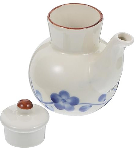 Amosfun Pentola per Condimento in Ceramica Decanter per Olio da Cucina Supporto da Cucina Porta Condimenti Multifunzione Mini Sciroppo di caffè Bottiglie di Olio in Ceramica Bianca