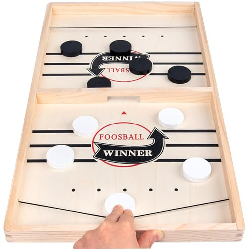 Air Hockey,Tischhockey,Hockey Brettspiel,2in1 Interaktion Tischhockey Katapult,Tabletop Spiele,Schnelles Sling-Puck-Spiel,Eltern-Kind Interaktion Spiel,Airhockey Tisch Kinder,Super Winner(35 * 22.3cm)