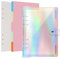FYY A5 Ringbuchhülle,A 5 Soft PVC Notizbuch,A5 Ringbuch 6 Runde Ringmappe,nachfüllbar,Binder Tagebuch mit A 5-Füllpapier und 5 Index Register,idee für Büro Schule,A 5 Lose Blätter Durchsichtig