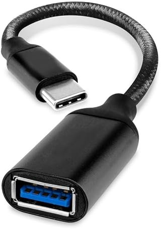 PH26Ⓡ Câble Adaptateur USB-C vers USB-A OTG Compatible avec Samsung Galaxy A16 5G India - USB C Mâle vers USB A Femelle Nylon Tressé Aluminium