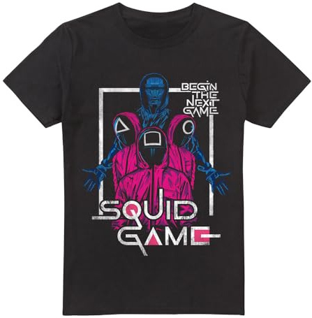 Squid Game - Front Man & Guards Unisex T Shirt, Black, Medium