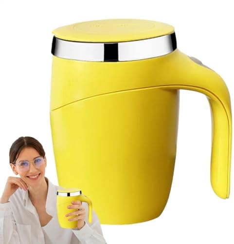Demsyeq Taza de café con agitación automática, taza de café de mezcla eléctrica, taza de café con agitación magnética, taza de café recargable de viaje para cacao y otras bebidas