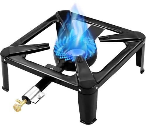Estufa de gas,Camping Gas Portatil,10KW Hornillo Camping Gases,cocina camping gas con manguera de 1,5 m de presión de 50 mbar,hornillo camping wok de 4 patas para acampar,barbacoa y al aire libre
