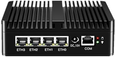 UDPTCP Fanless Mini PC J6413 with 4 x i226 2.5G LAN, 2 x USB2.0, 2 x USB3.0, SIM Card Slot, Dual Band Mini WiFi Computer Support for Industrial Enterprises,