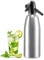 1L Portable Aluminum Sparkling Water Maker, Home Soda Syphon for DIY Carbonated Soda Water, Siphon Bottle Kit for Refreshing Seltzer, Cocktails, Juices and Fizzy Drinks (Silver)