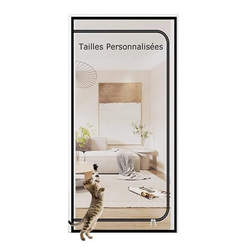 Moustiquaire Porte Fenetre pour Chat Chiens, Rideaux Anti Mouches pour Porte, Porte Moustiquaire pour Chat, pour Chambre, Cuisine, Terrasse, Avec Fermeture éclair